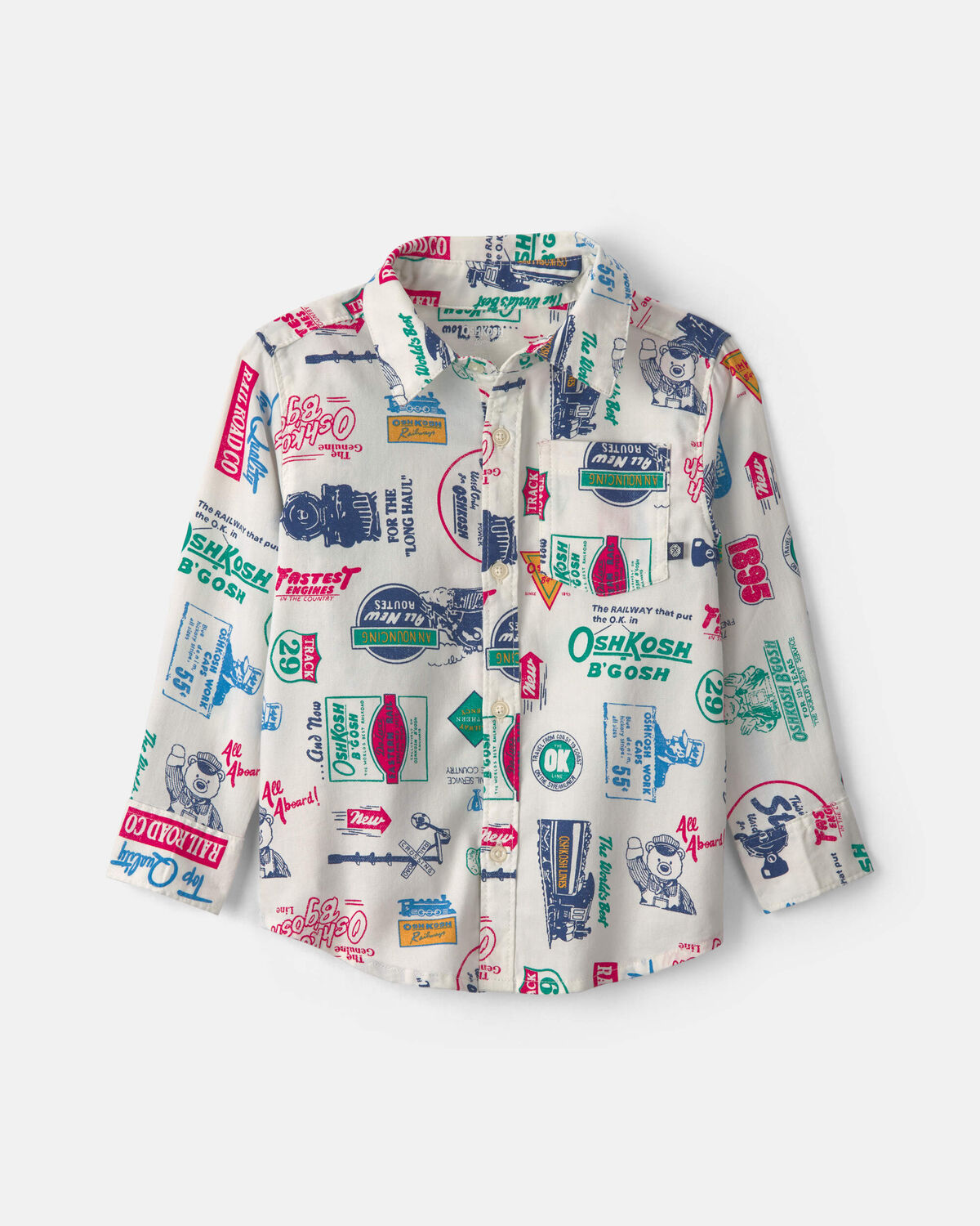 Toddler Boy Logo Long-Sleeve Button-Down Shirt 1 Toddler Boy Logo Long-Sleeve Button-Down Shirt
