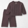 Baby Girl 2-Piece Organic Cotton Cable Knit Sweater Top & Pant Set