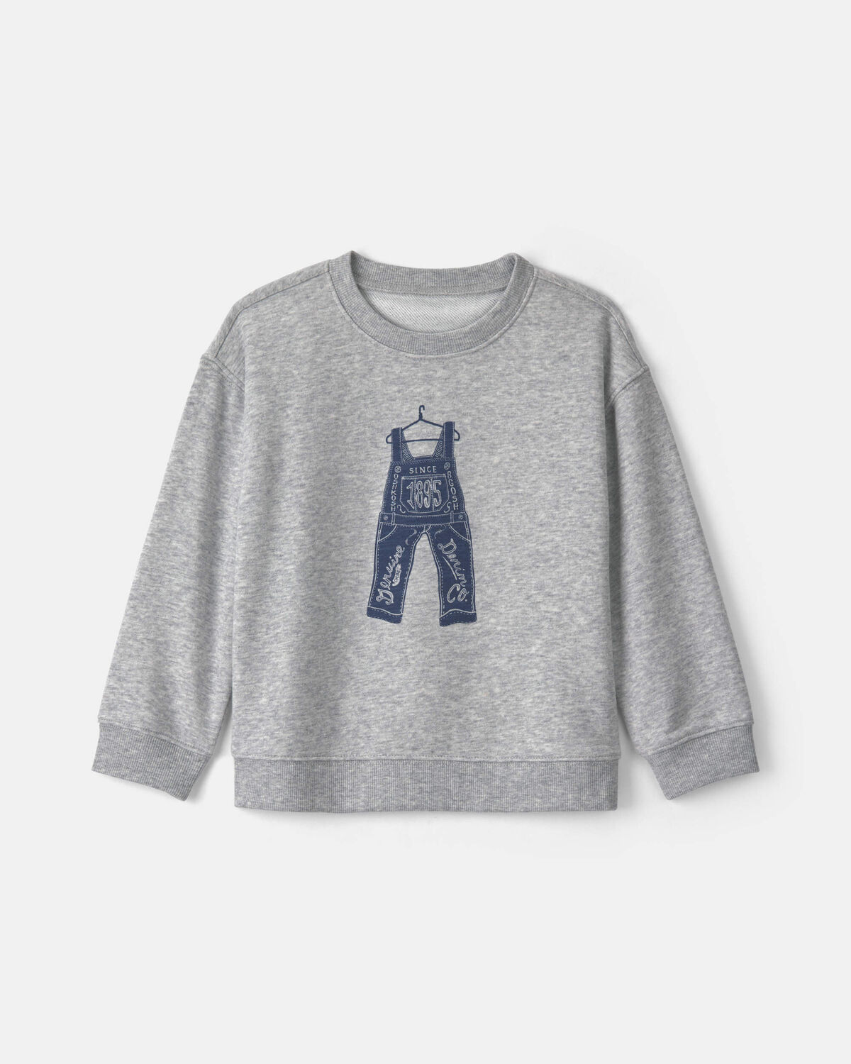 Toddler Boy Overall French Terry Sweater - Grey