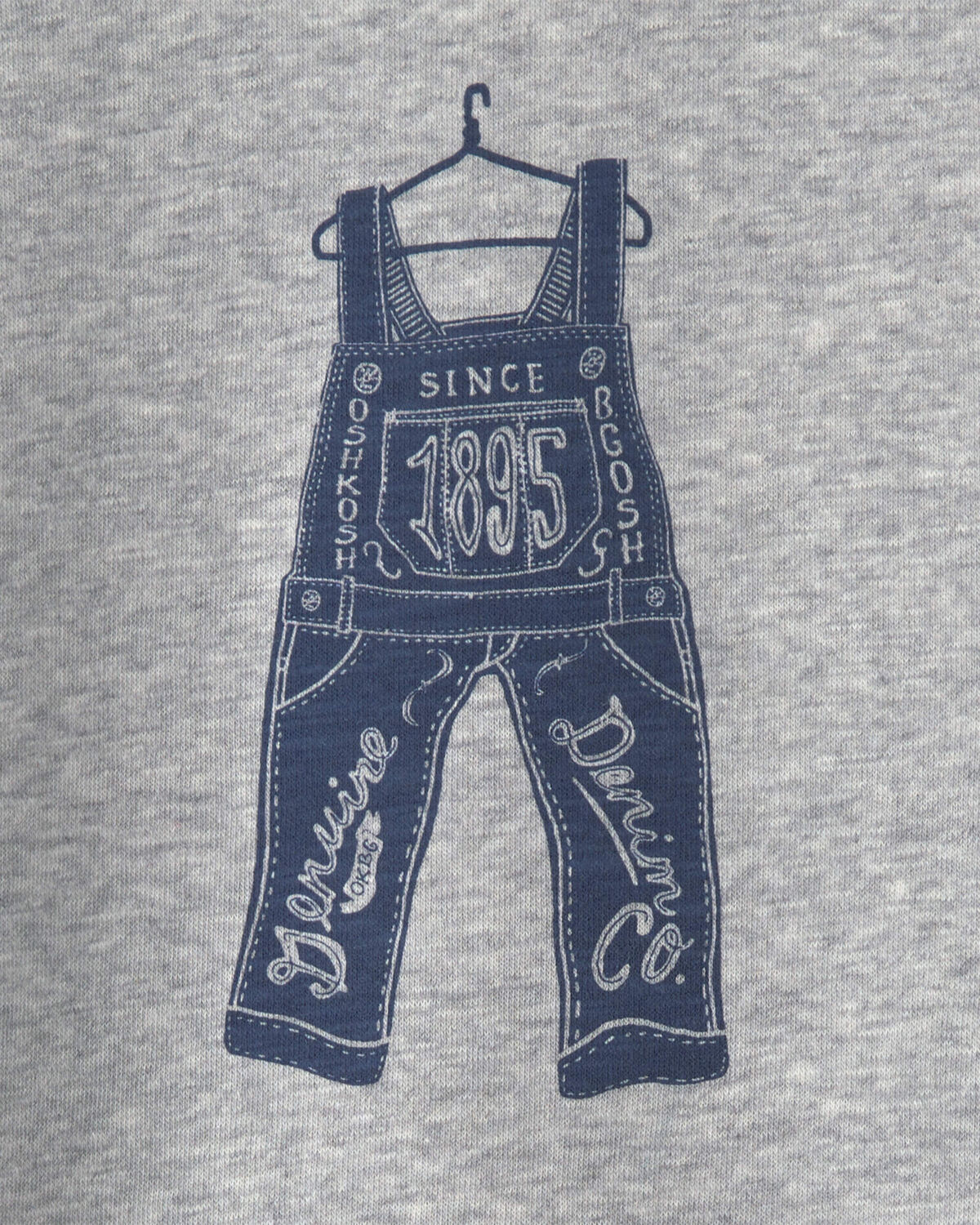 Toddler Boy Overall French Terry Sweater - Grey