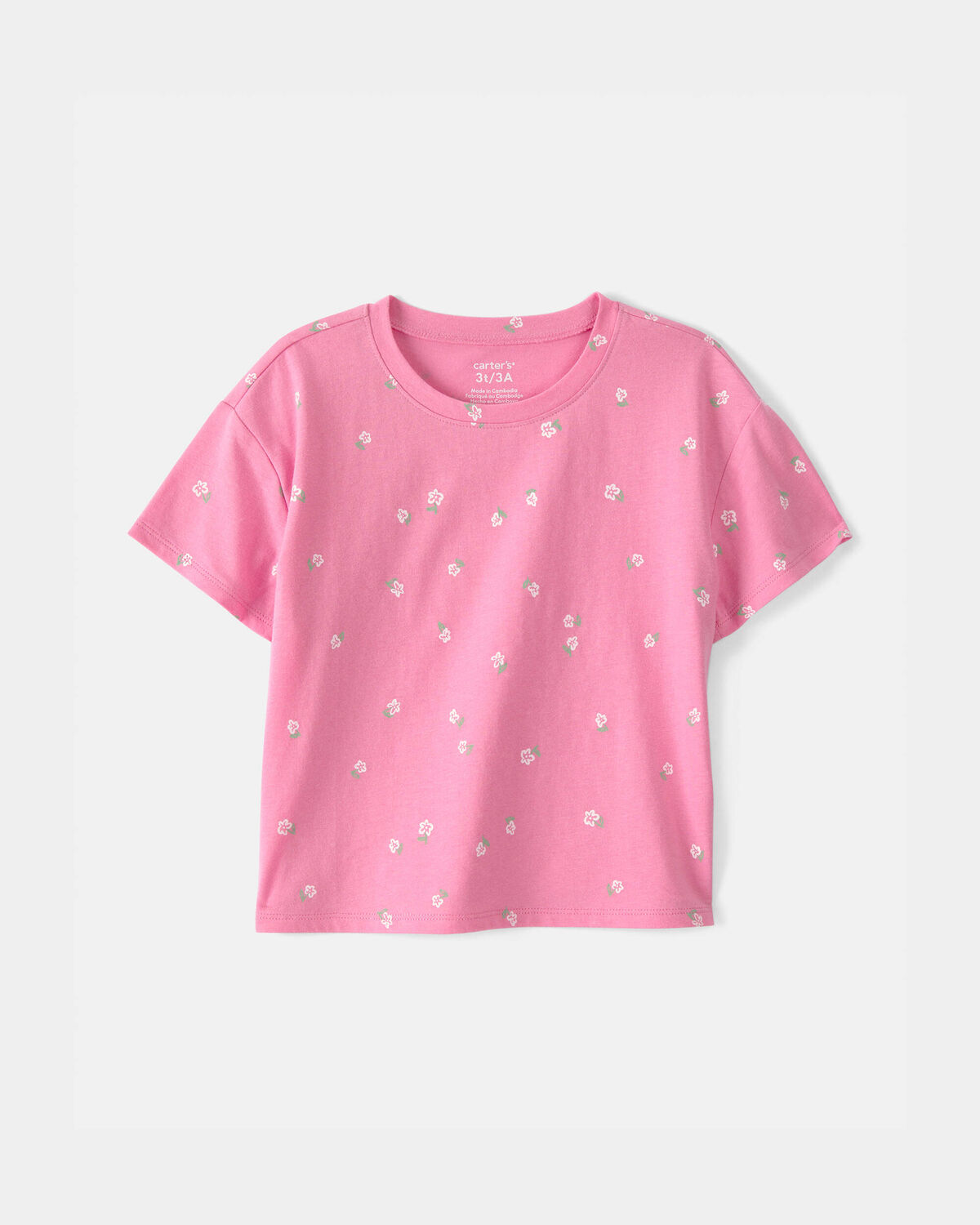 Toddler Girl Floral Relaxed Top - Pink 1 Toddler Girl Floral Relaxed Top - Pink