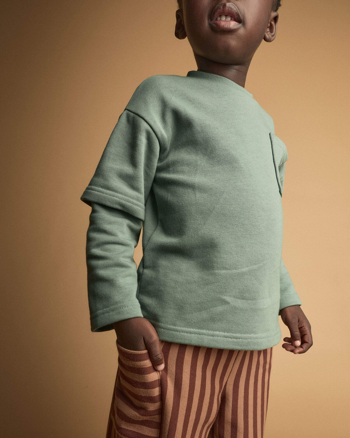 Toddler Long-Sleeve Layered Top - Olive 1 Toddler Long-Sleeve Layered Top - Olive