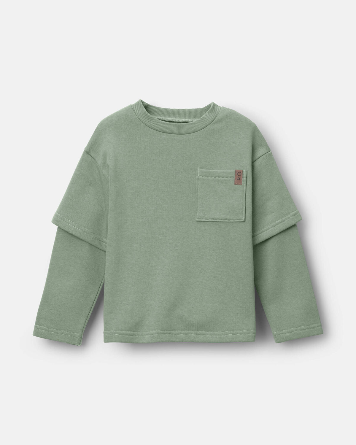 Toddler Long-Sleeve Layered Top - Olive 2 Toddler Long-Sleeve Layered Top - Olive