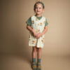 Toddler Girl Otter Pocket Jumper in Floral Print - Cream 12 Toddler Girl Otter Pocket Jumper in Floral Print - Cream
