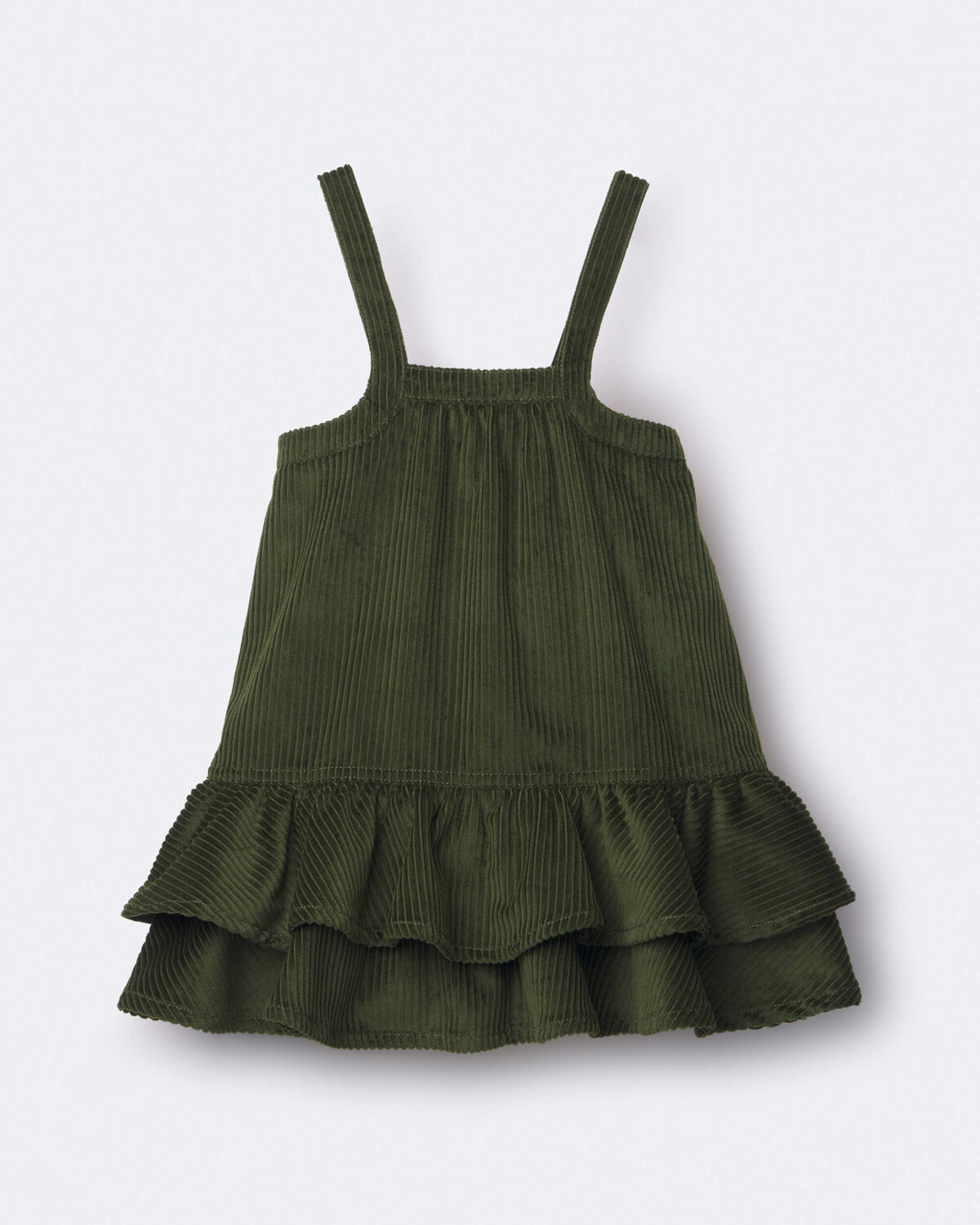 Toddler Girl Ruffle Skirtall - Olive 2 Toddler Girl Ruffle Skirtall - Olive