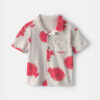Toddler Boy Pufferfish Short-Sleeve Button-Down Shirt - Grey/Red