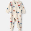 Baby Bear Cabin Fleece 2-Way Zip Sleep & Play Pajamas - Cream
