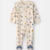 Baby Boy Sports 2-Way Zip Sleep & Play Pajamas - Ivory