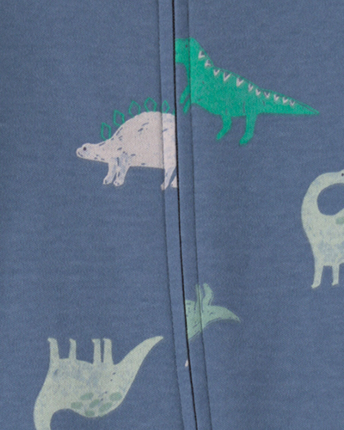 Baby Boy Dinosaur 2-Way Zip Sleep & Play Pajamas - Blue 3 Baby Boy Dinosaur 2-Way Zip Sleep & Play Pajamas - Blue