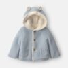 Baby Boy Bear Sweater Knit Hooded Jacket - Blue 8 Baby Boy Bear Sweater Knit Hooded Jacket - Blue