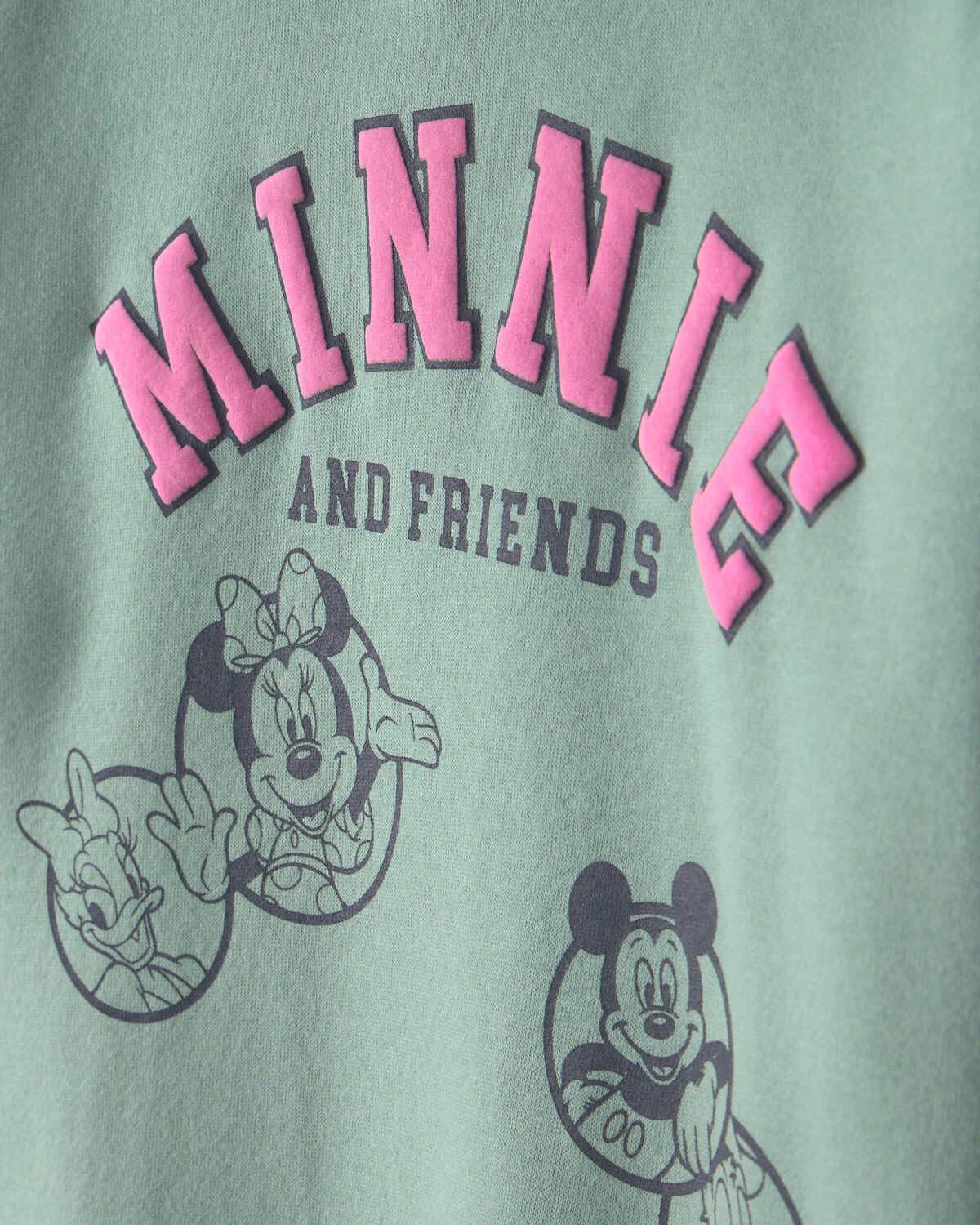 Girls Disney© Minnie Mouse Fleece Hoodie - Green 2 Girls Disney© Minnie Mouse Fleece Hoodie - Green