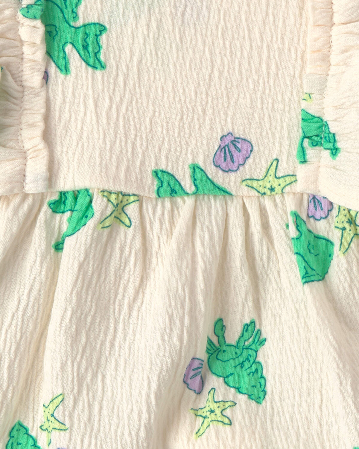 Baby Girl 3-Piece Fish Top & Short Set - Purple/Ivory 2 Baby Girl 3-Piece Fish Top & Short Set - Purple/Ivory