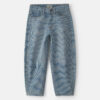 Girls Hickory Stripe Denim Barrel Jeans - Light Wash 6 Girls Hickory Stripe Denim Barrel Jeans - Light Wash
