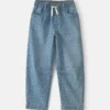 Girls Alphabet Denim Barrel Jeans - Light Wash 7 Girls Alphabet Denim Barrel Jeans - Light Wash