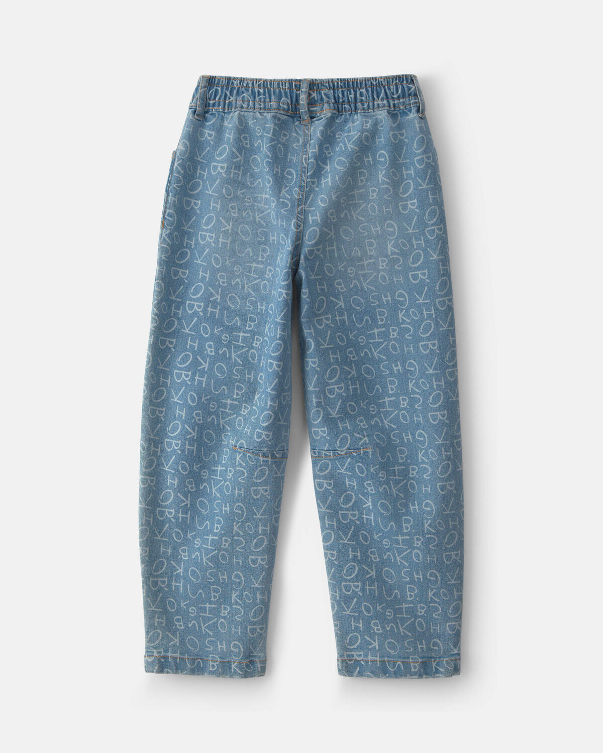 Girls Alphabet Denim Barrel Jeans - Light Wash