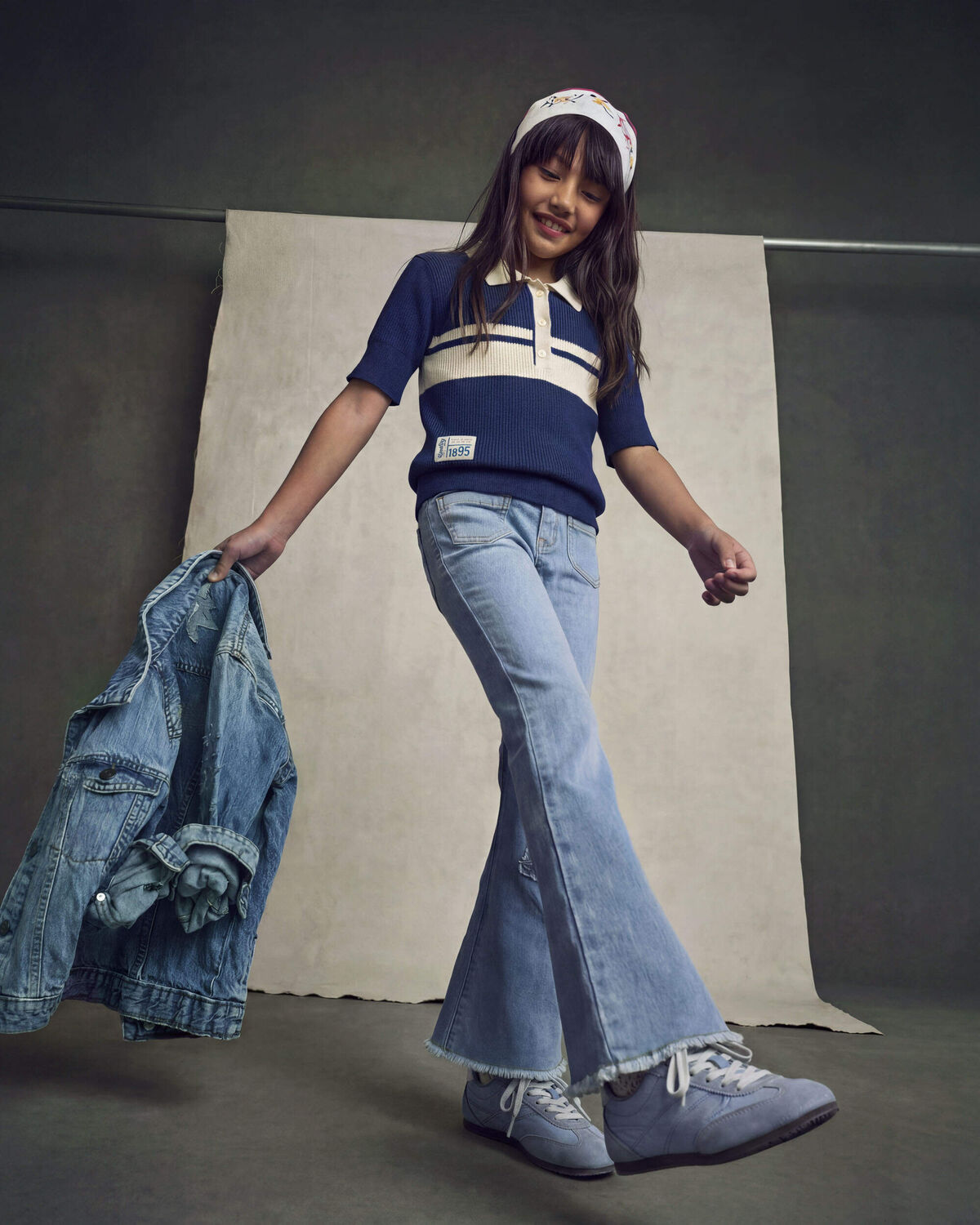 Girls Denim Flare Jeans - Light Wash