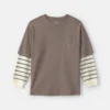 Boys Striped Long-Sleeve T-Shirt - Grey 12 Boys Striped Long-Sleeve T-Shirt - Grey
