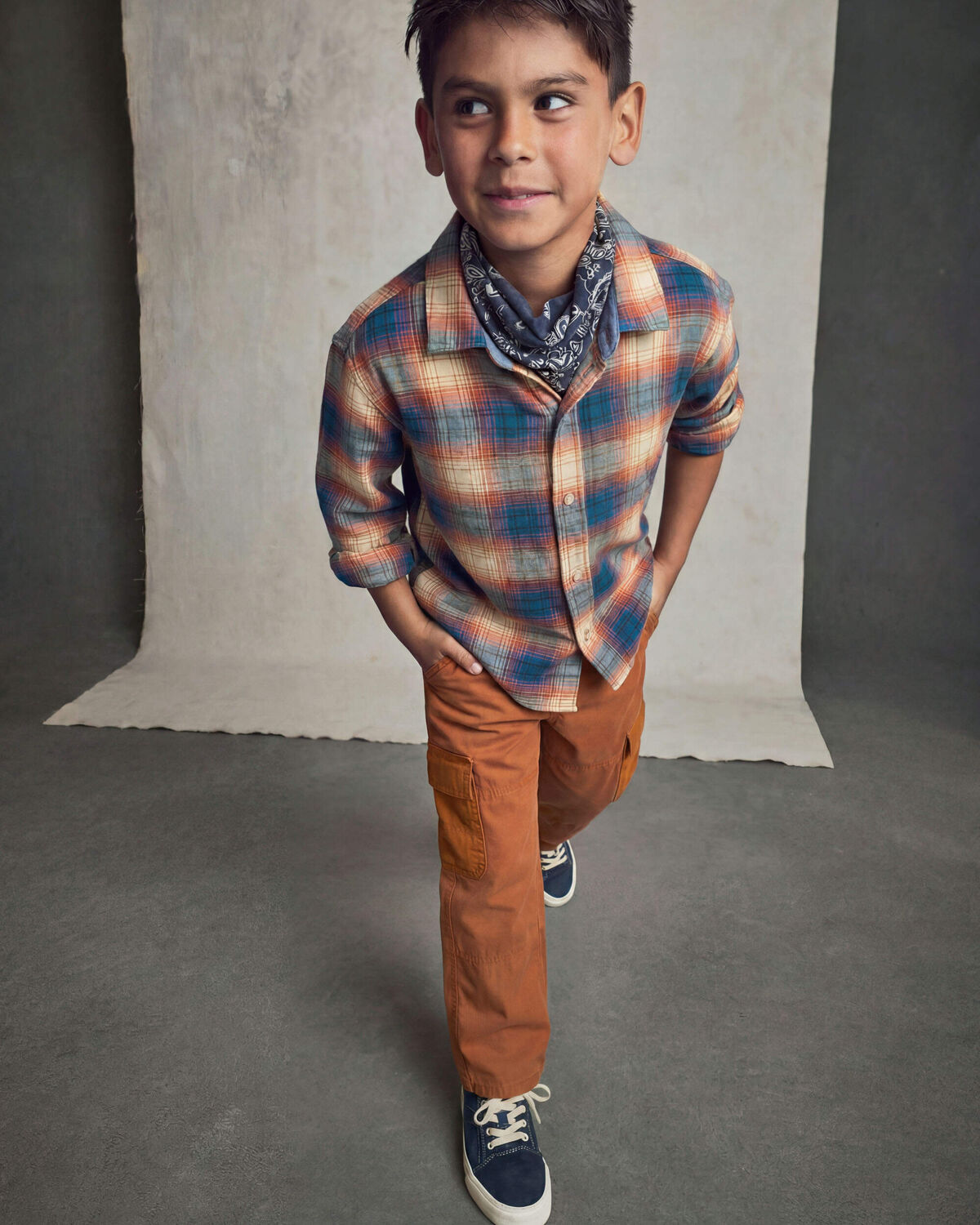 Boys Baggy Cargo Pants - Brown 2 Boys Baggy Cargo Pants - Brown