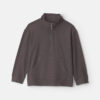 Boys Quarter-Zip Rib Pullover Sweatshirt - Grey