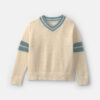 Girls 2-Piece Varsity Sweater - Cream/Blue 7 Girls 2-Piece Varsity Sweater - Cream/Blue