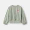 Girls Flower Long-Sleeve Top - Green