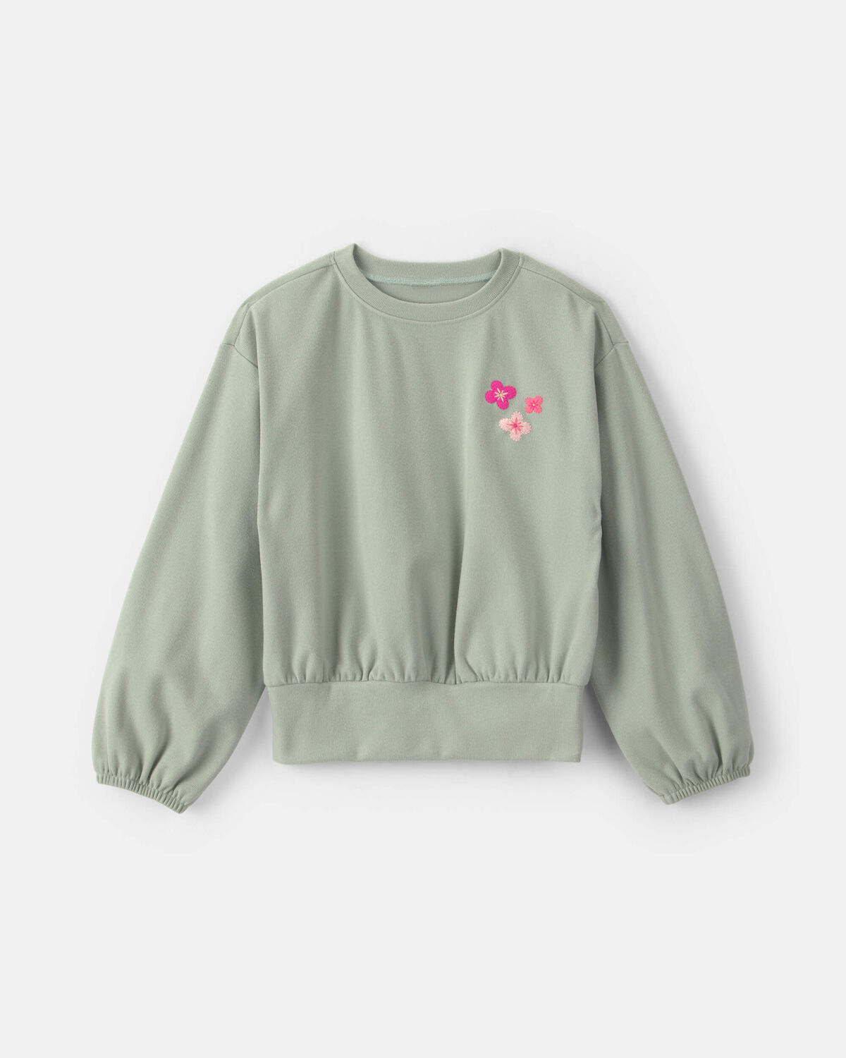 Girls Flower Long-Sleeve Top - Green 1 Girls Flower Long-Sleeve Top - Green
