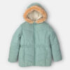 Girls Hooded Heavyweight Winter Jacket - Olive Green