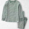 Toddler 2-Piece Organic Cotton Ribbed Pajamas in Stripes