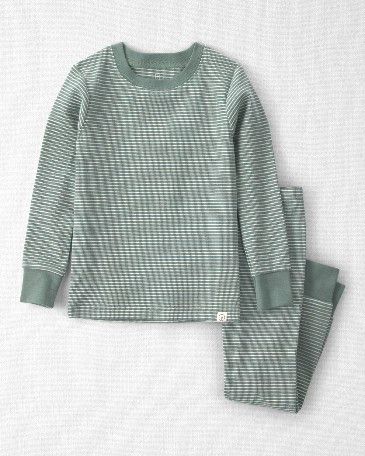 Toddler 2-Piece Organic Cotton Ribbed Pajamas in Stripes 1 Toddler 2-Piece Organic Cotton Ribbed Pajamas in Stripes