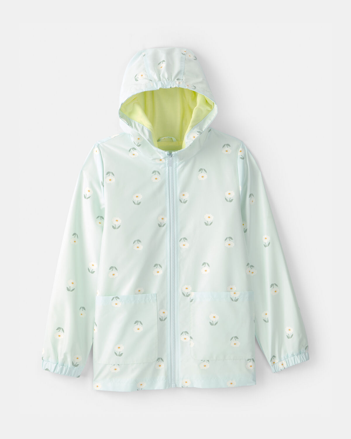 Girls Floral Raincoat - Blue 1 Girls Floral Raincoat - Blue