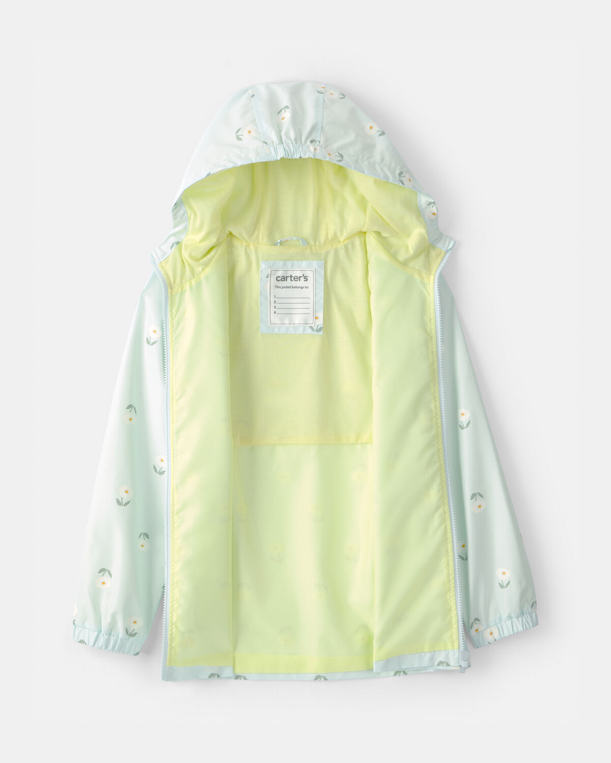 Girls Floral Raincoat - Blue 2 Girls Floral Raincoat - Blue