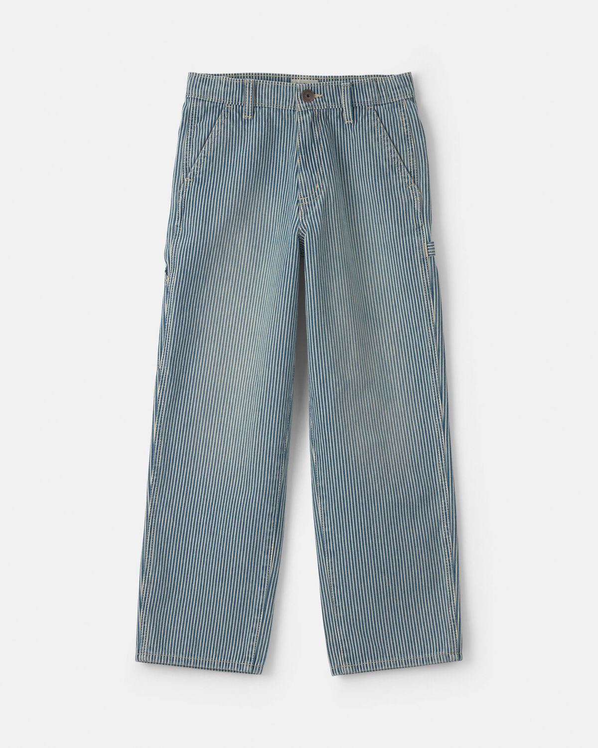 Boys Hickory Stripe Denim Baggy Jeans - Light Wash 1 Boys Hickory Stripe Denim Baggy Jeans - Light Wash