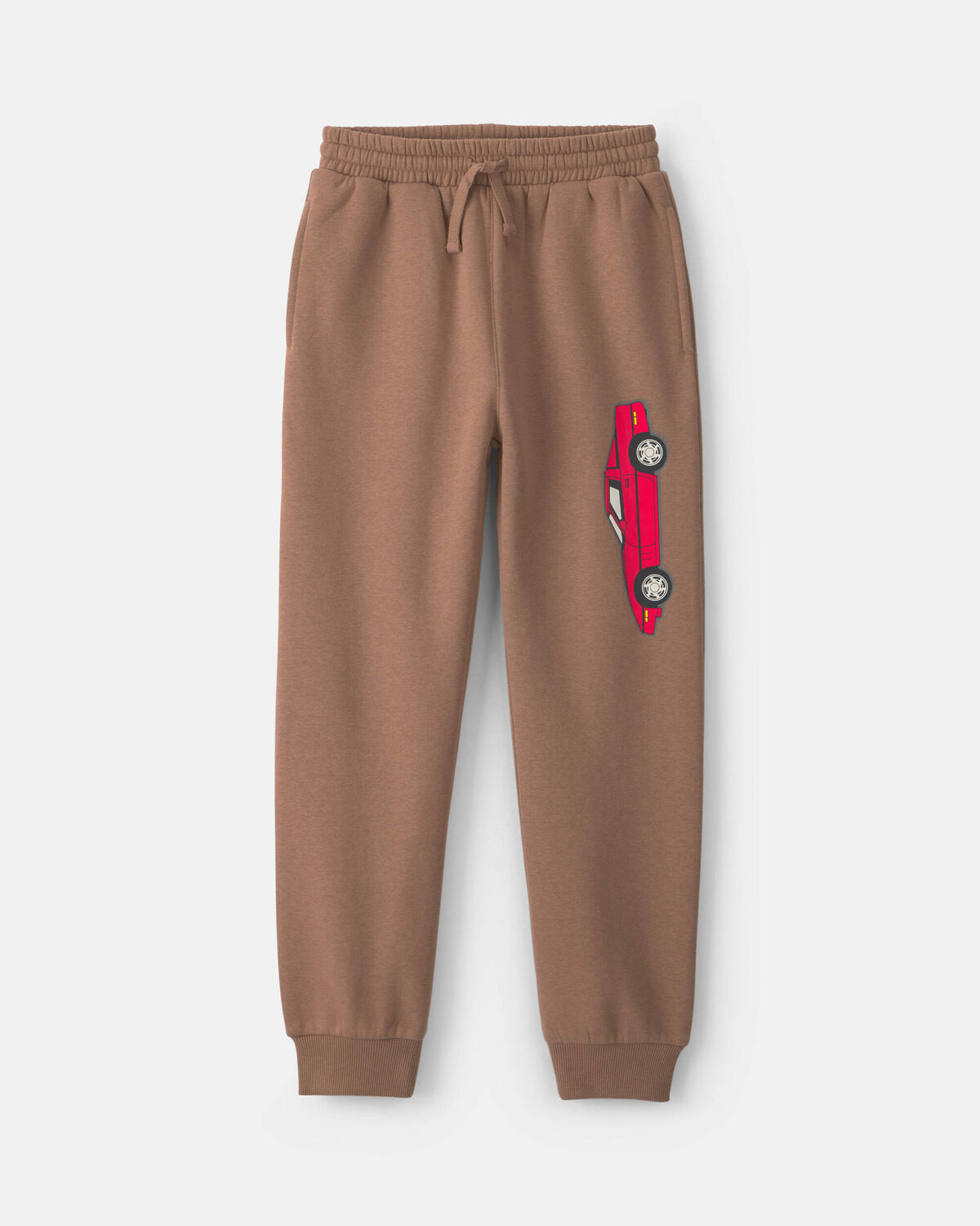 Boys Corvette Car Fleece Joggers - Brown