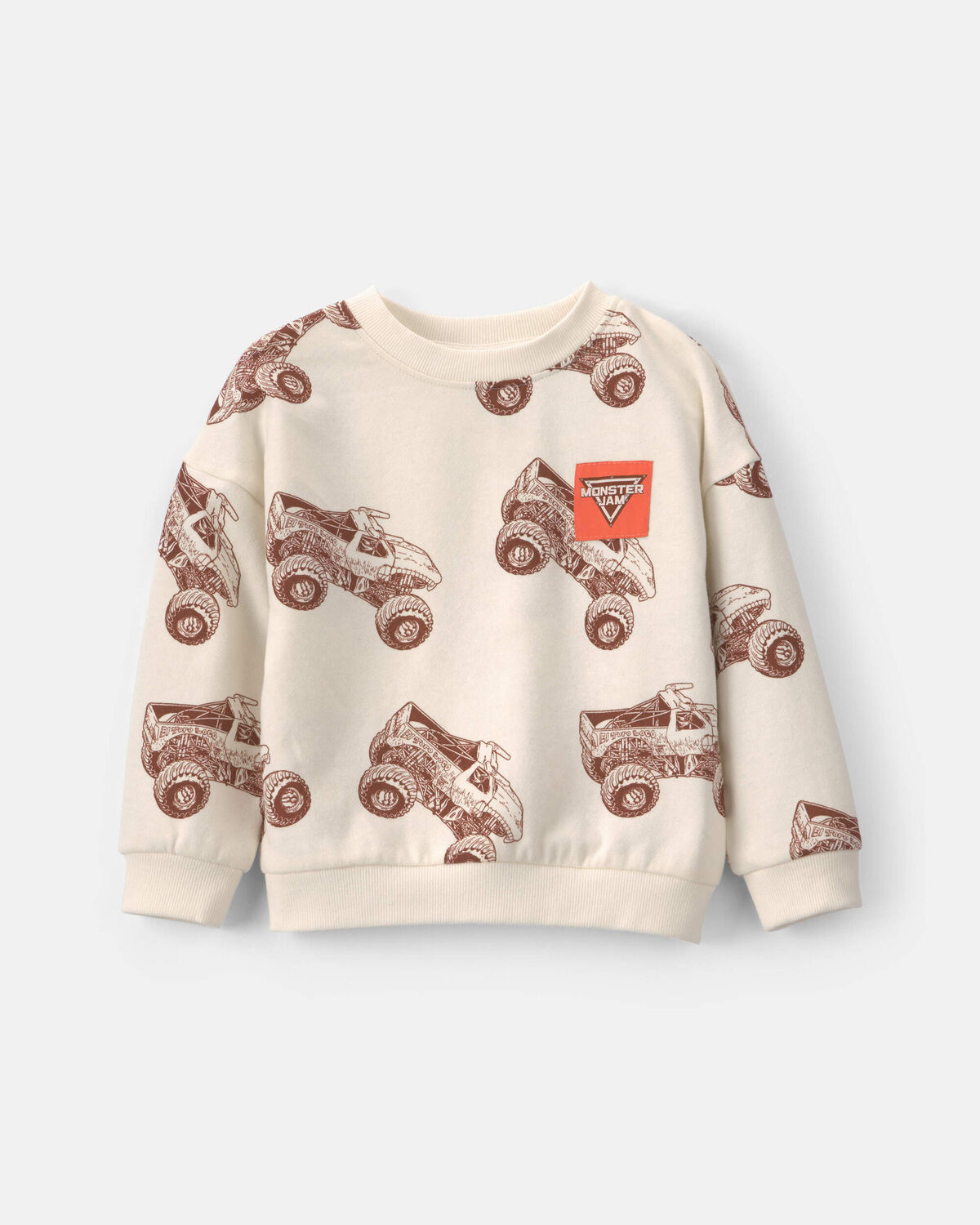 Toddler Boy Monster Jam Fleece Pullover Sweatshirt - Cream 1 Toddler Boy Monster Jam Fleece Pullover Sweatshirt - Cream