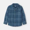 Boys Plaid Long-Sleeve Button-Down Shirt - Navy Blue 11 Boys Plaid Long-Sleeve Button-Down Shirt - Navy Blue