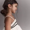Toddler Girl Smocked Ric-Rac Tiered Top - Cream