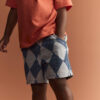 Toddler Boy Bermuda Shorts in Diamond Denim Print
