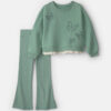 Girls 2-Piece Butterfly Fleece Long-Sleeve Top & Pant Set - Green