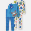 Boys 4-Piece Monster 100% Cotton Snug Fit Pajama Set - Blue 10 Boys 4-Piece Monster 100% Cotton Snug Fit Pajama Set - Blue