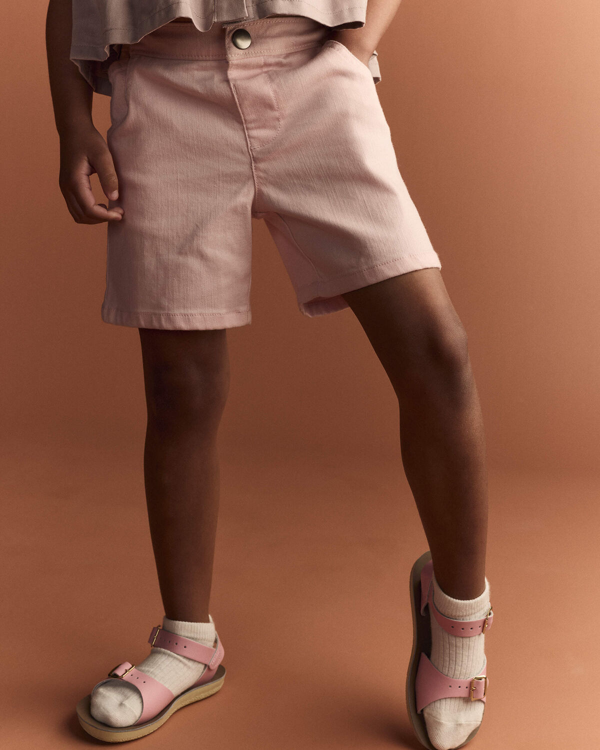 Toddler Girl Bermuda Shorts - Light Pink 1 Toddler Girl Bermuda Shorts - Light Pink