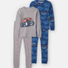 Boys 4-Piece Monster Truck 100% Cotton Snug Fit Pajama Set - Grey 5 Boys 4-Piece Monster Truck 100% Cotton Snug Fit Pajama Set - Grey