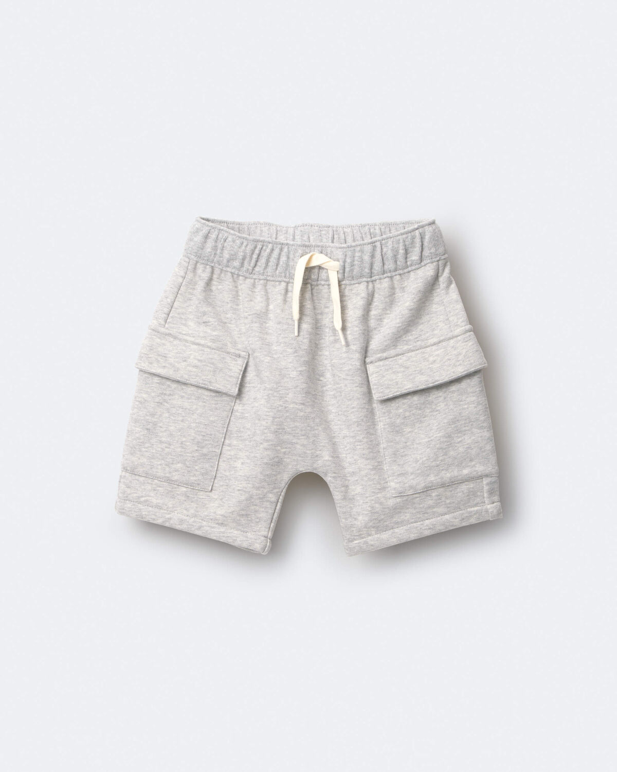 Toddler Boy French Terry Cargo Shorts - Heather Grey