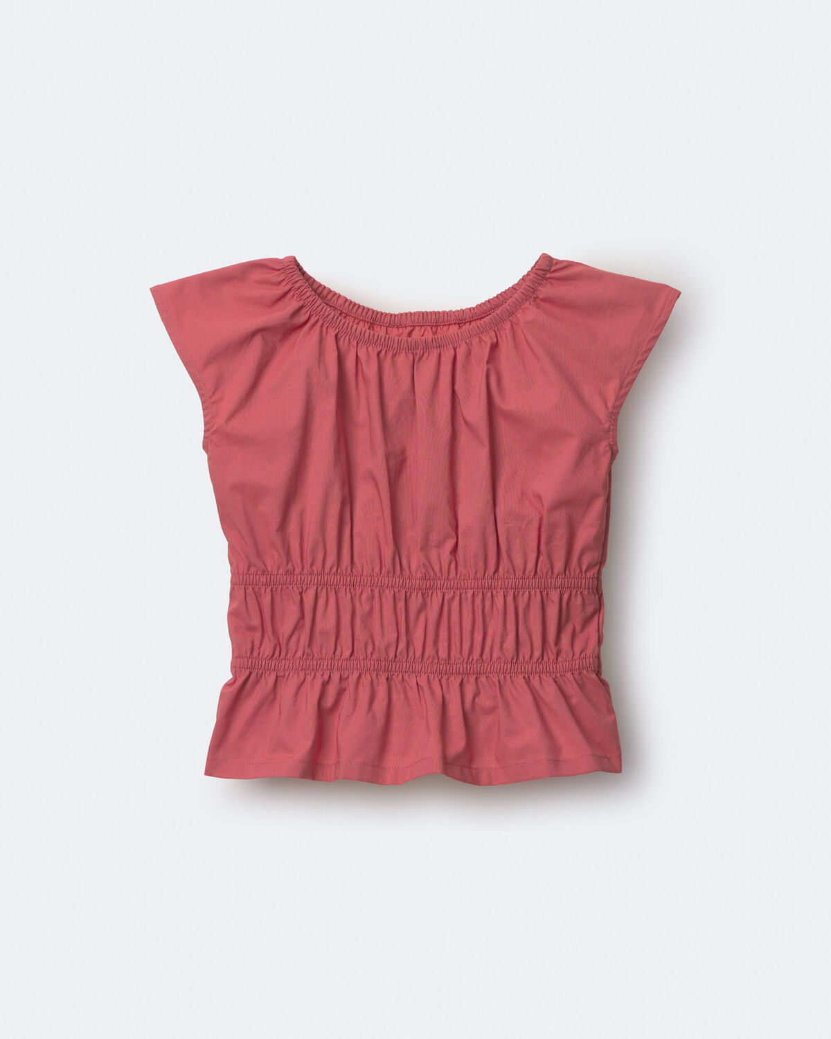 Toddler Girl Elastic Waist Peplum Top - Rose 2 Toddler Girl Elastic Waist Peplum Top - Rose