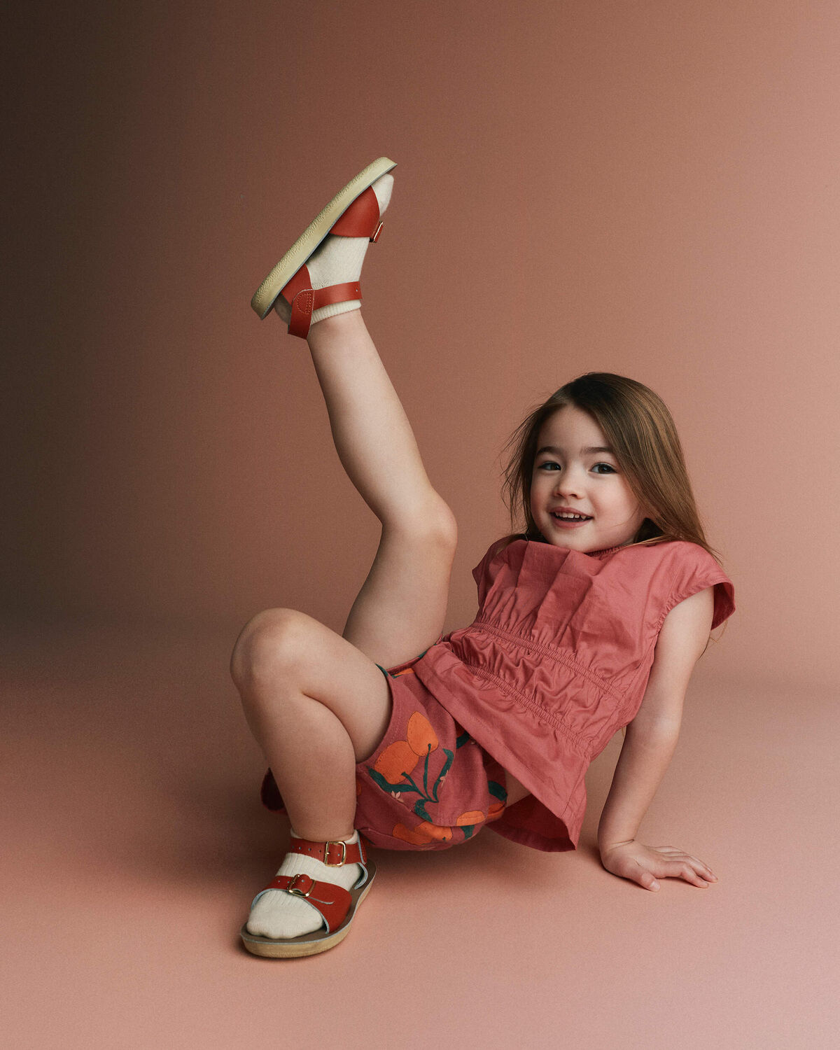 Toddler Girl Elastic Waist Peplum Top - Rose 3 Toddler Girl Elastic Waist Peplum Top - Rose