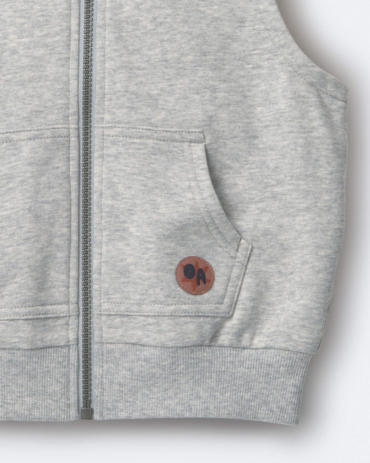 Toddler Boy French Terry Hooded Vest with Pocket - Heather Grey 5 Toddler Boy French Terry Hooded Vest with Pocket - Heather Grey