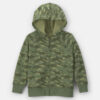 Boys Camo Zip-Up Hoodie - Green