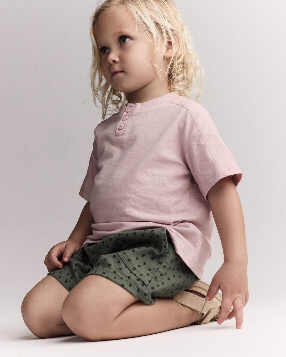 Toddler Henley Tee - Light Pink 1 Toddler Henley Tee - Light Pink