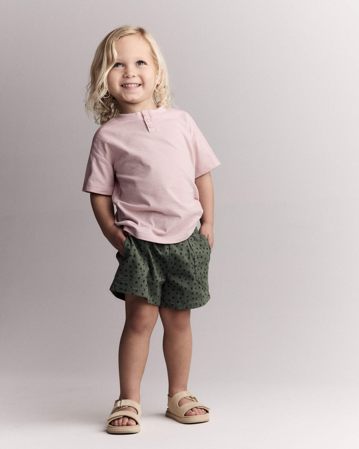 Toddler Henley Tee - Light Pink 3 Toddler Henley Tee - Light Pink