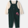 Baby Boy 2-Piece Candy Cane Corduroy Long-Sleeve Overall Set - Green/Cream