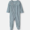 Baby Girl Floral Cotton 2-Way Zip Thermal Sleep & Play Pajamas - Blue